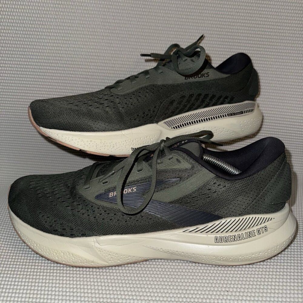 Brooks Adrenaline GTS 24 Green Black Running Athletic Shoes Men’s Size 13